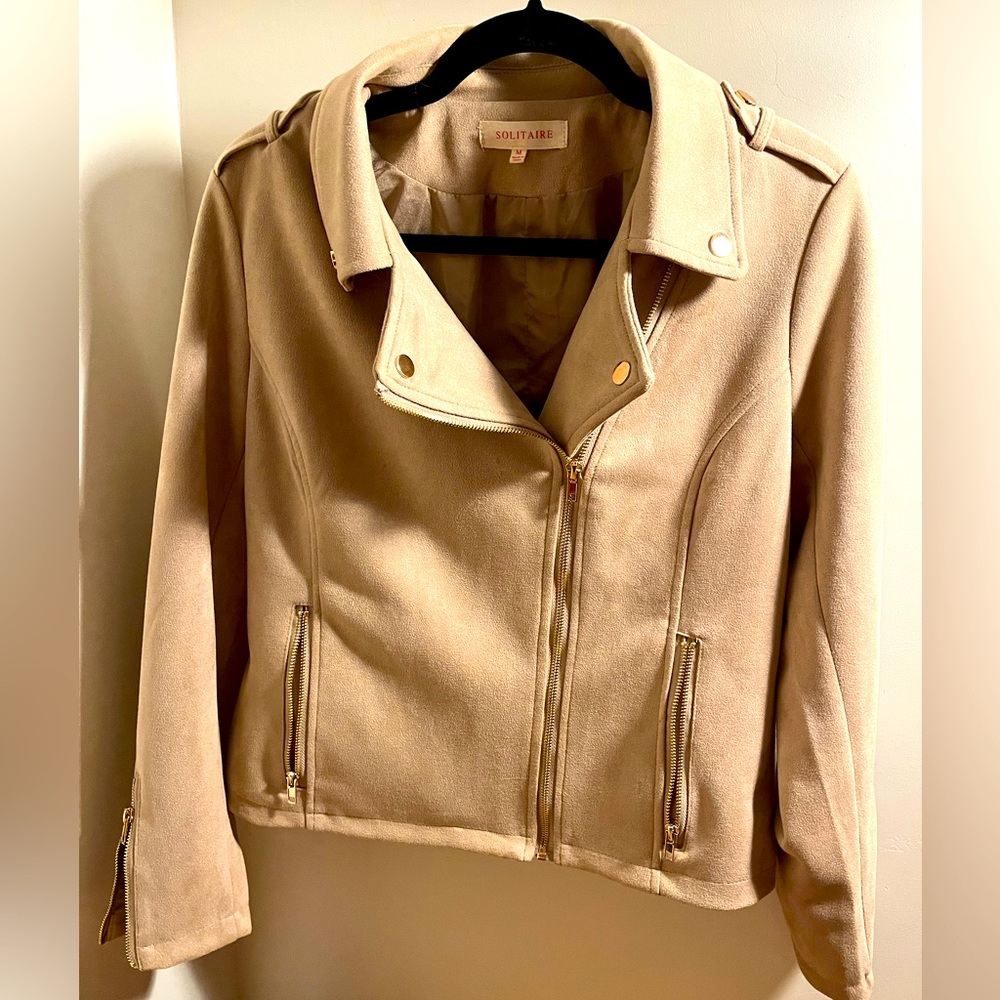 Vegan suede bomber jacket